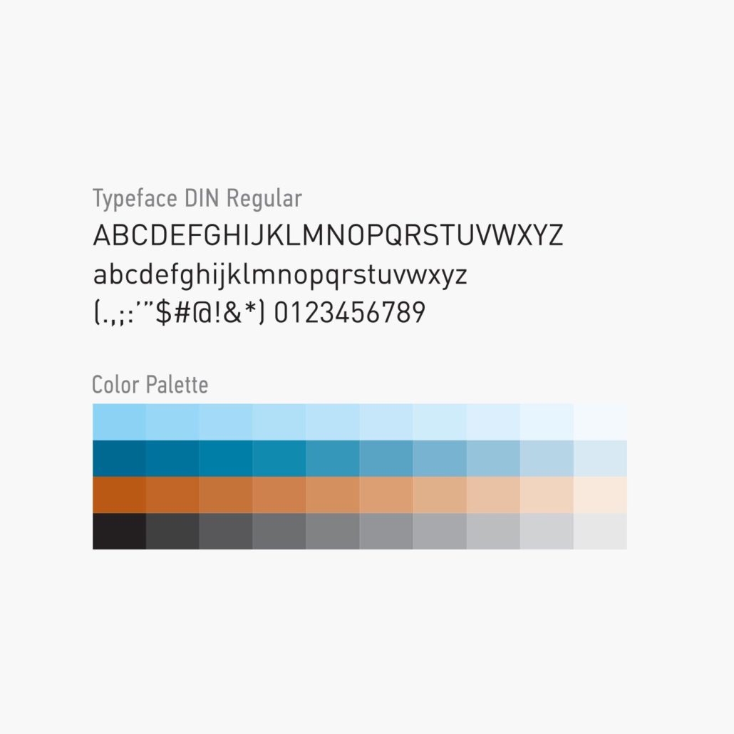 MIDC color palette and typeface